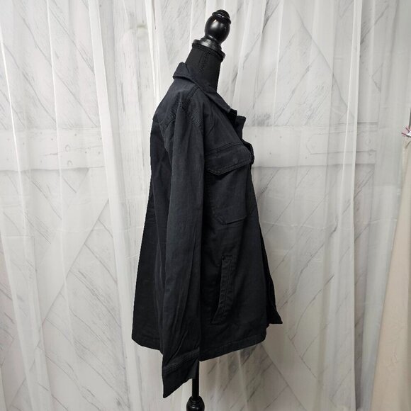 NWT Billabong Stealth Hudson Dark Gray Unisex Button Canvas Utility Jacket M - Picture 9 of 16